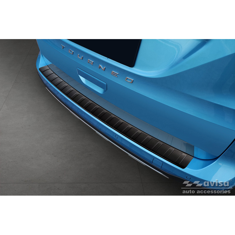 Matt Black Stainless Steel Rear Bumper Protector  Ford Tourneo Connect III 2022- 'Ribs'