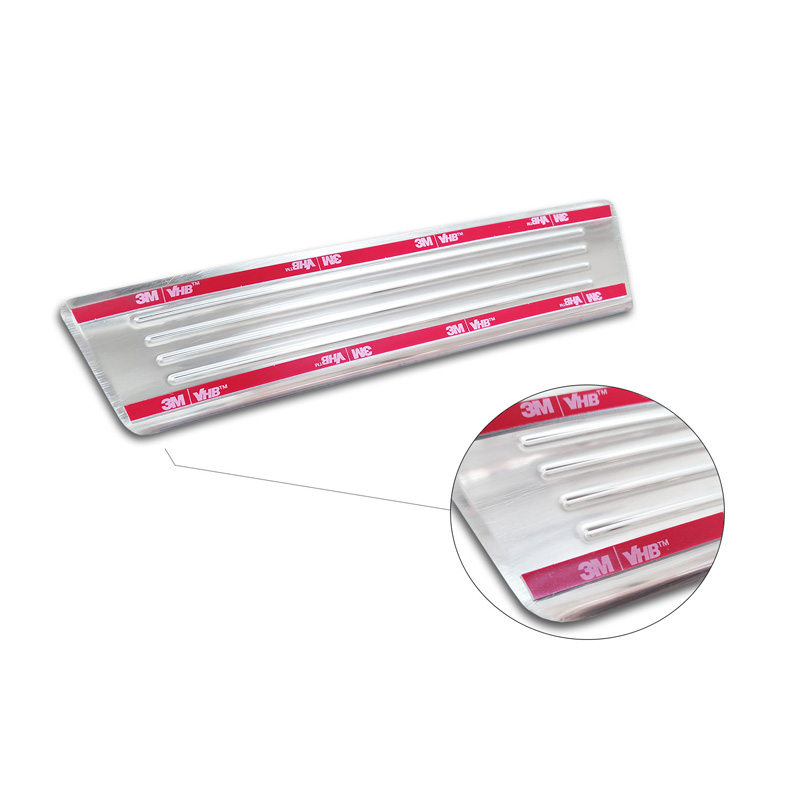 Inox door sill protectors  Hyundai Tucson (NX4E) 2020-2024 & Facelift 2024- 'Lines' - 2-pieces (rear doors)