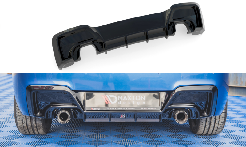 Diffuser passend voor BMW 1-Serie M135I F20 Maxton Design glans zwart