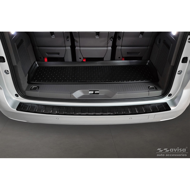 Real 3D Carbon Rear bumper protector  Volkswagen Multivan T7 2021- 'Ribs'