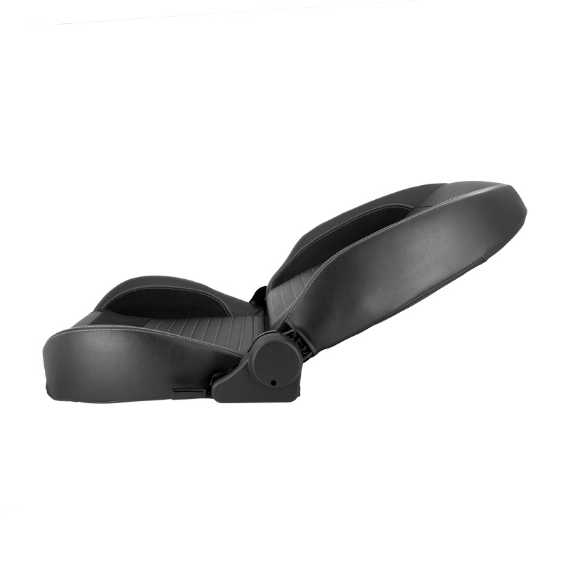 Sport seat 'Classic II ' - Black Synthetic Leather + Suede + Grey stitching - Left-side reclinable back-rest - incl. slides