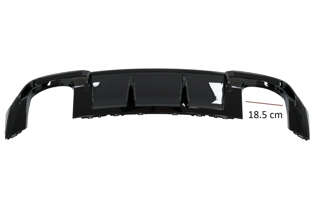 Diffuser passend voor Audi S3 & A3 S-Line 8V Limousine Cabrio RS Look Glans Zwart