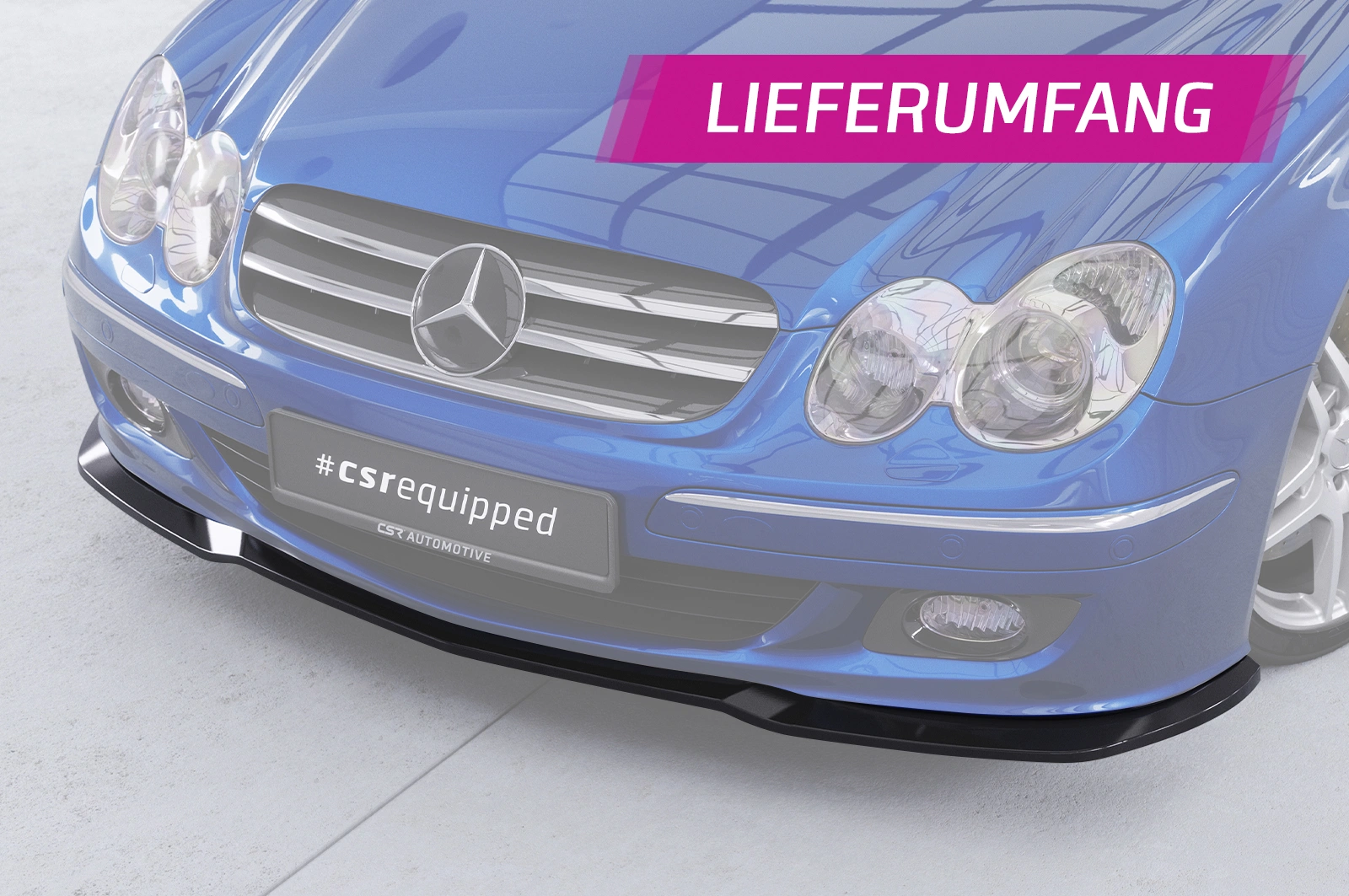 Voorspoiler passend voor Mercedes-Benz CLK A209 / C209 Glans Zwart van CSR Automotive (2005-2009 Facelift)