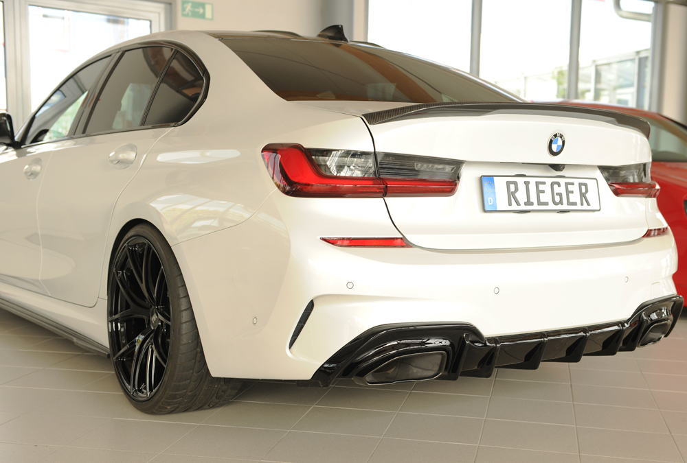 Diffuser passend voor BMW 3 Serie G20 M340i Rieger Glans Zwart