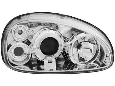 Headlights Opel Corsa B Angel Eyes Chrome