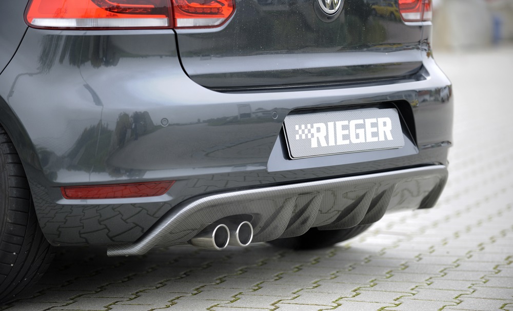 Diffuser passend voor Volkswagen Golf 6 GTD Rieger Mat Zwart