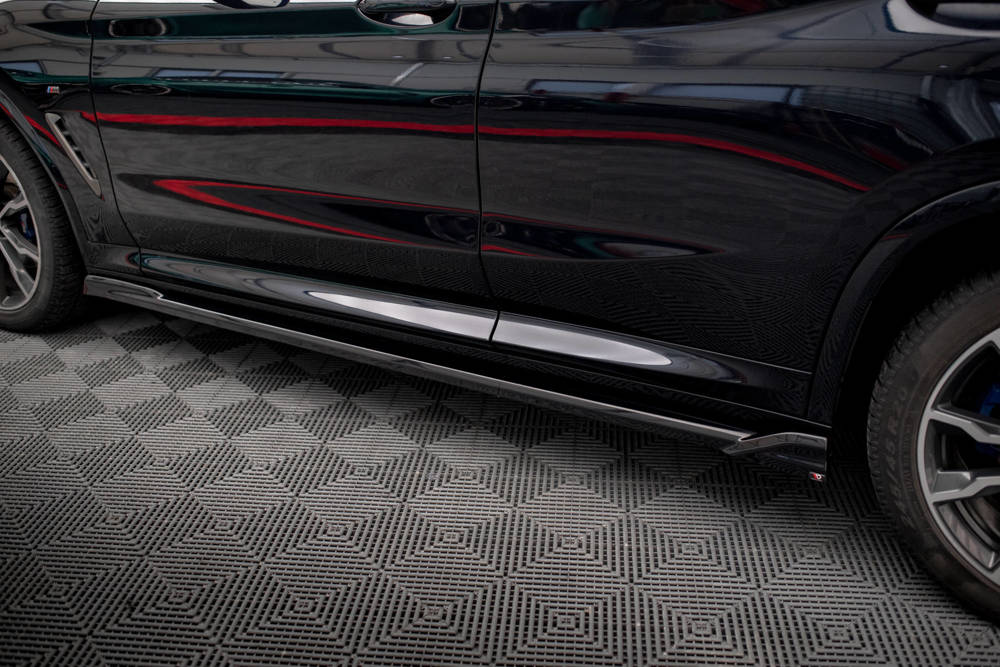 Zijskirts passend voor BMW X4 M-Pack G02 Maxton Glans Zwart
