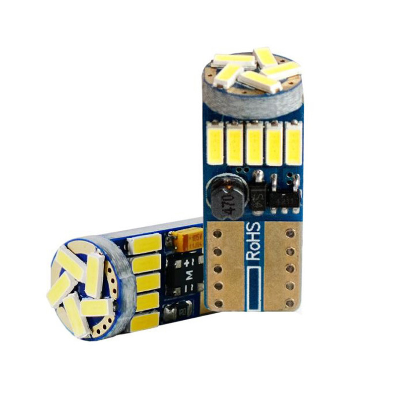 Simoni Racing T10 15-LED Bulbs 'Canbus No-Polarity' - High Brightness Superwhite - Set of 2 pieces