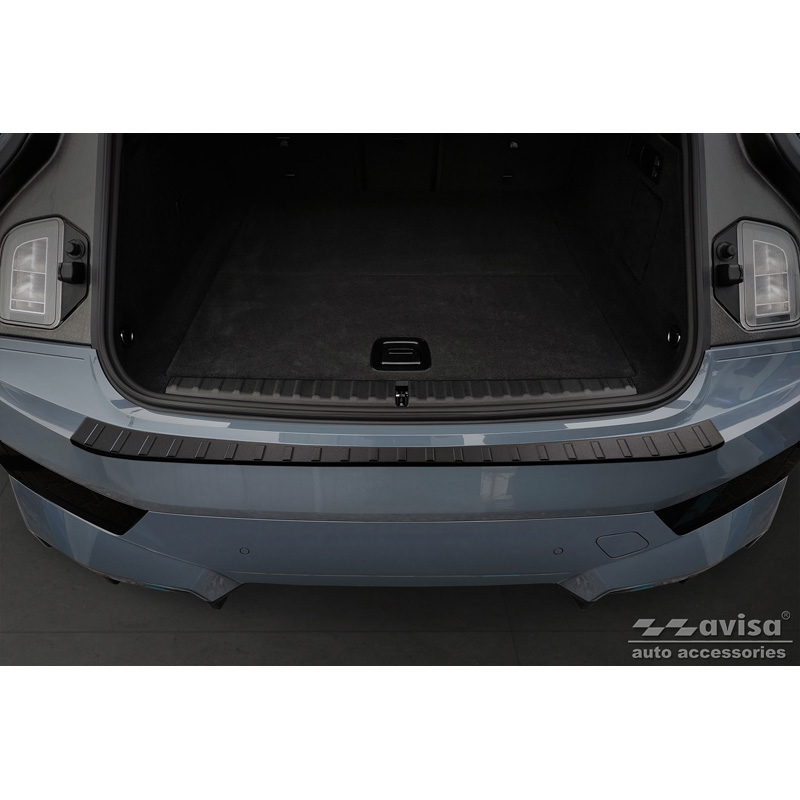 Matt Black Stainless Steel Rear bumper protector  BMW iX (I20) 2021- 'Ribs'