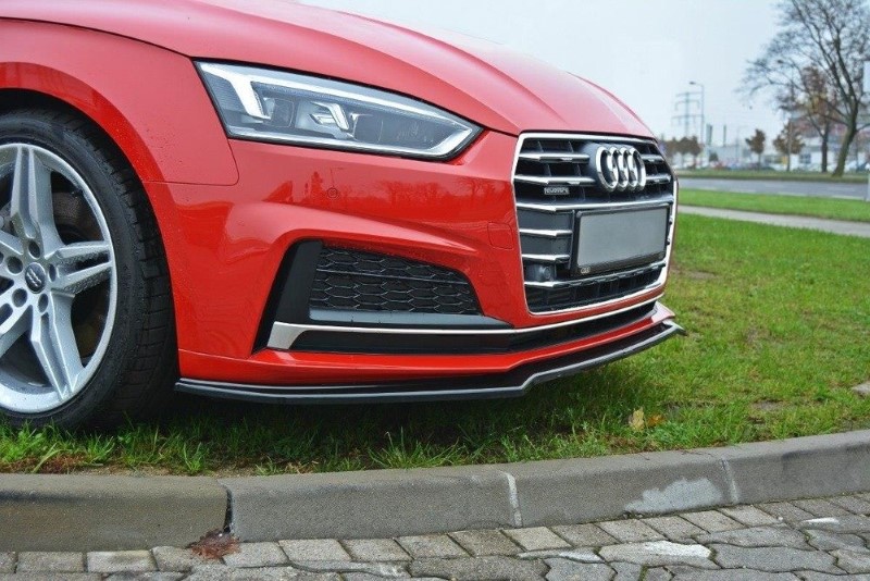 Voorspoiler passend voor Audi S5 / A5 S-Line F5 Coupe / Sportback V.1 Glanzend Zwart