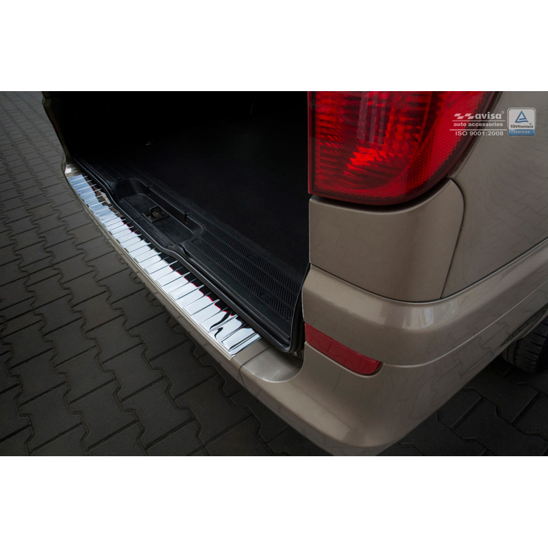 Chrome Stainless Steel Rear bumper protector  Mercedes Vito / Viano 2003-2014 'Ribs'