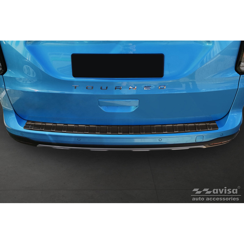 Black Stainless Steel Rear Bumper Protector  Ford Tourneo Connect III 2022- 'Ribs'