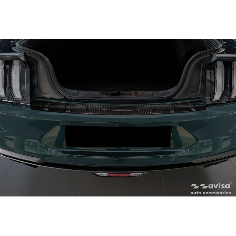 Real 3D Carbon Rear bumper protector  Ford Mustang VI Coupé 2015-2017 & FL 2017- incl. GT 'Ribs'