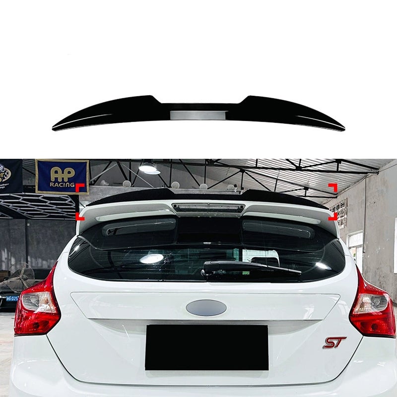Roof spoiler (Spoiler Cap)  Ford Focus III HB 5-doors ST & ST-Line 2011-2018 (ABS Glossy Black)