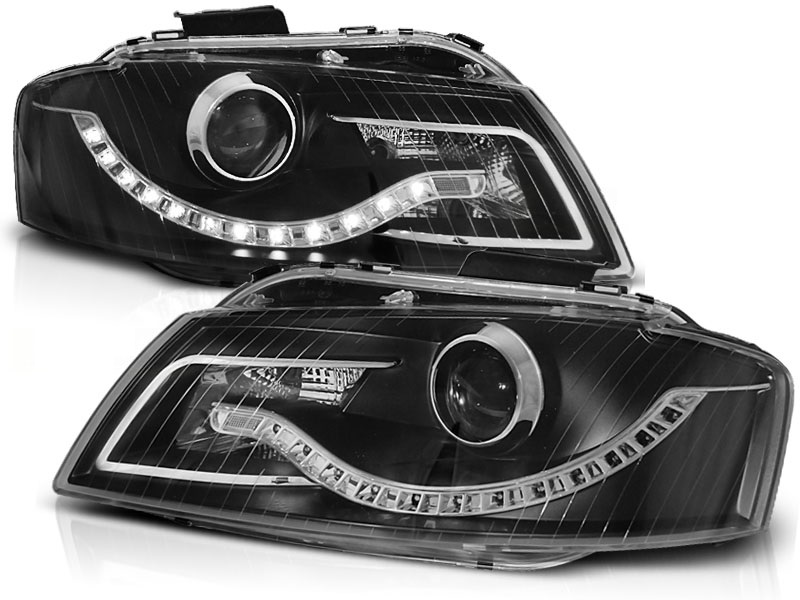 Headlights Audi A3 8P 03-08 LED Devil Eyes DRL look black