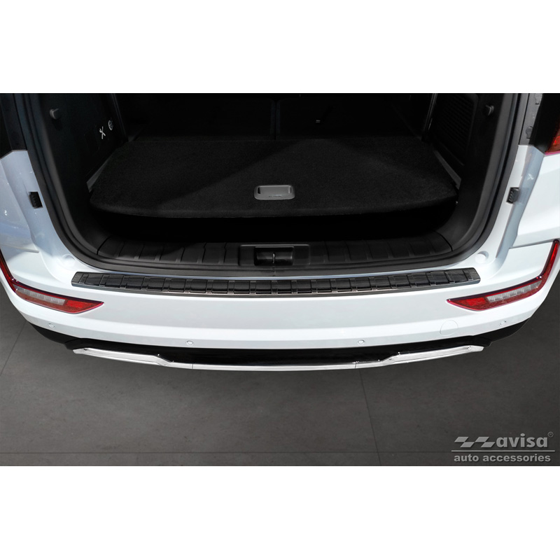 Black Stainless Steel Rear bumper protector  Ssangyong Rexton (YK) Facelift 2021- 'Ribs'