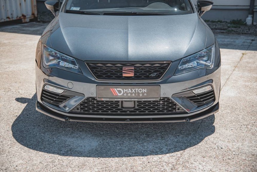 Voorspoiler passend voor Seat Leon FR 5F Maxton Design glans zwart V.6