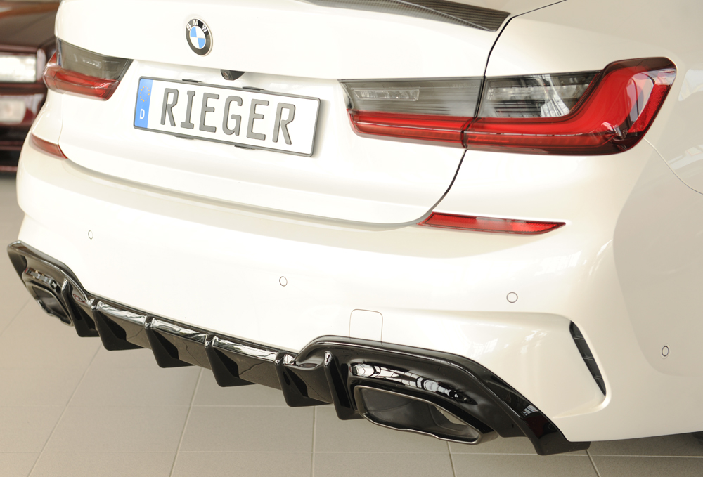Diffuser passend voor BMW 3 Serie G20 M340i Rieger Glans Zwart