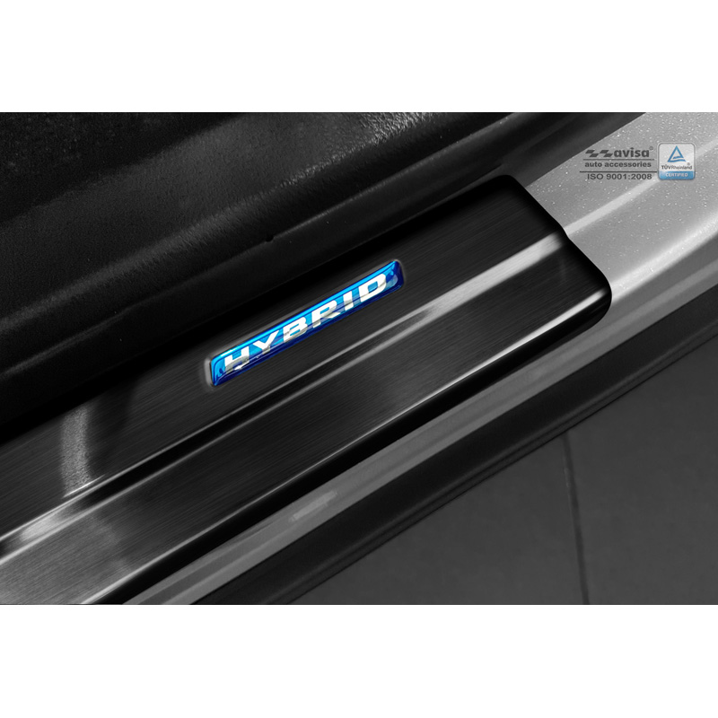 Black Inox door sill protectors  Toyota C-HR 2016-2019 & FL 2019-2023 & RAV4 IV FL 2016-2018 & Lexus NX 2014-2021 - 'Hybrid' - 4-pieces