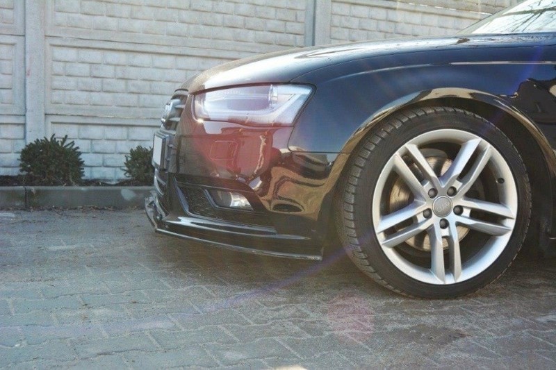 Voorspoiler passend voor Audi A4 B8 FL V.1 Glanzend Zwart