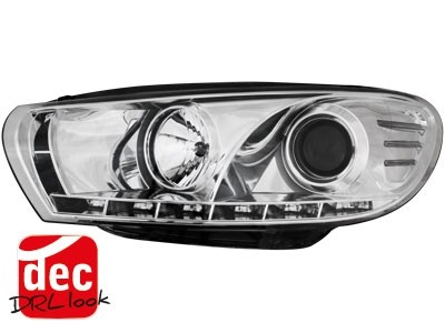 Headlights VW Scirocco 08-..Dayline Devil Eyes Chrome