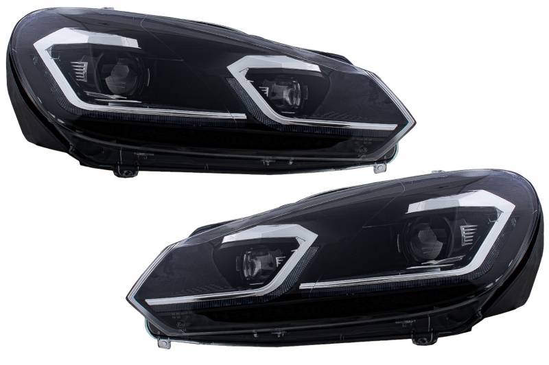 Headlights VW Golf VI in Golf 7.5 Look Dynamic LED Black