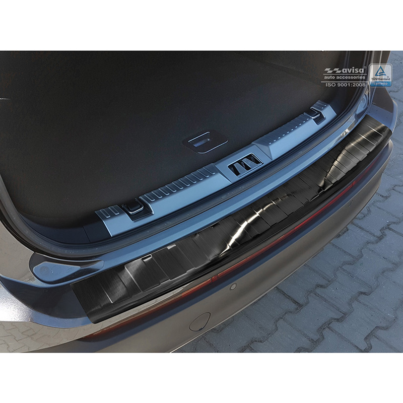 Black Stainless Steel Rear bumper protector  Ford Edge II 2014-2018 'Ribs'