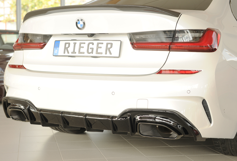 Diffuser passend voor BMW 3 Serie G20 M340i Rieger Glans Zwart