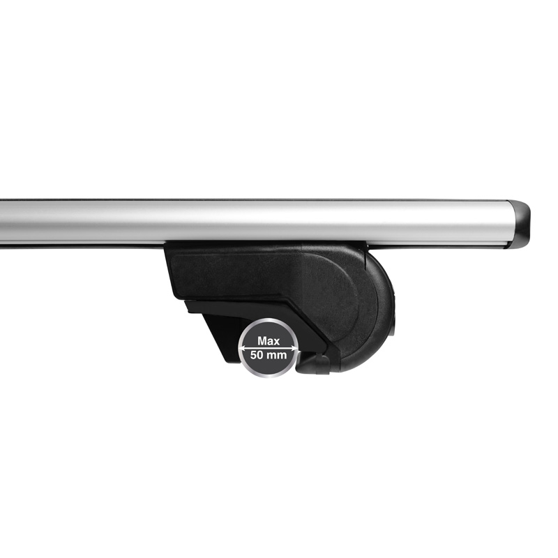 Universal Roof bar set Twinny Load Aluminum Fly Bar 124cm for cars with open & closed roof rails