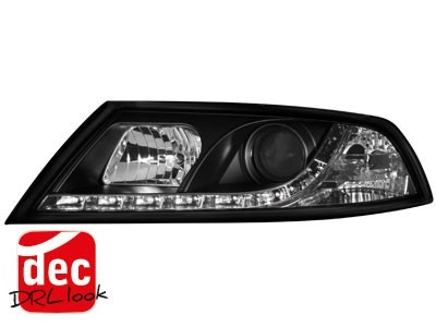 Headlights Skoda Octavia 05-09 Dayline Devil Eyes HID Black