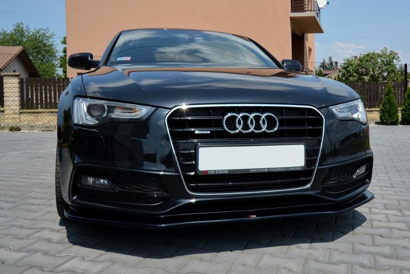 Voorspoiler passend voor Audi S5 / A5 S-Line 8T FL V.2 Glanzend Zwart