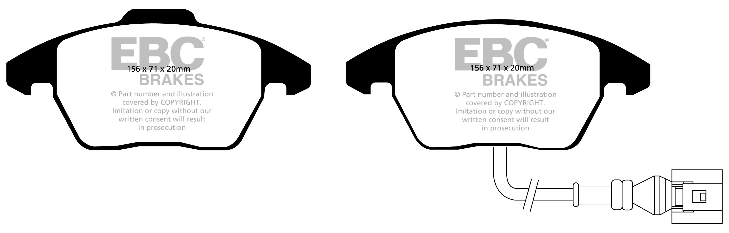 EBC Brakes AUDI A3 8P 1.4 Turbo 2009-.. Remblokken voorzijde
