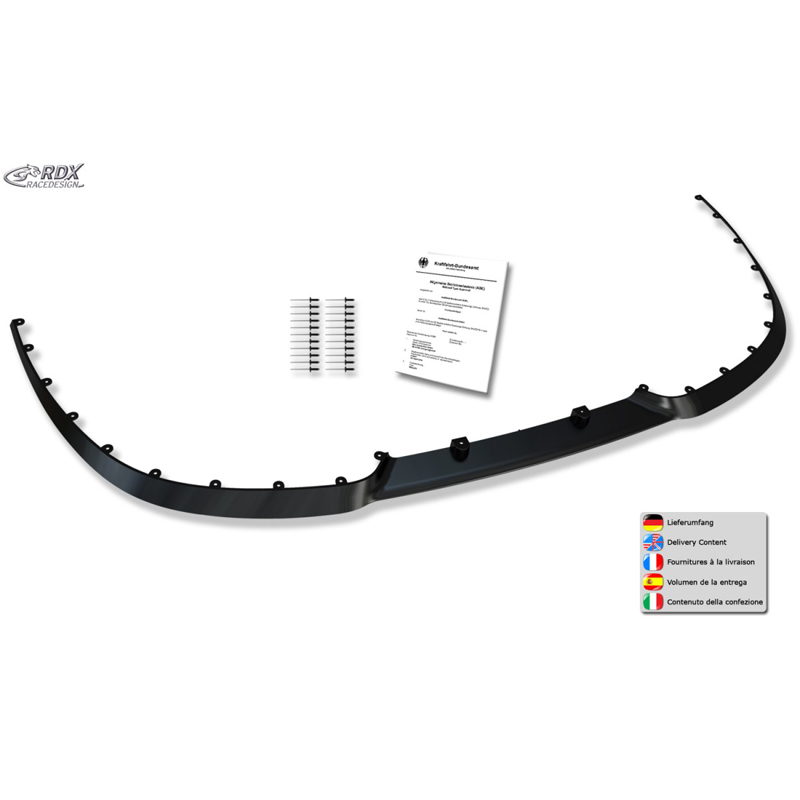 RDX Universal Cup 2.0 Front spoiler lip - Flexible - Black (PU)