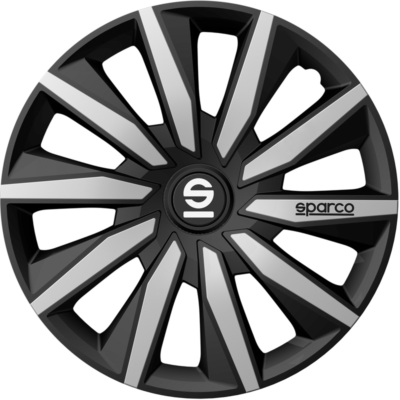 Sparco Wheel Covers Milano - 15-inch - Black/Silver - Set of 4 pieces