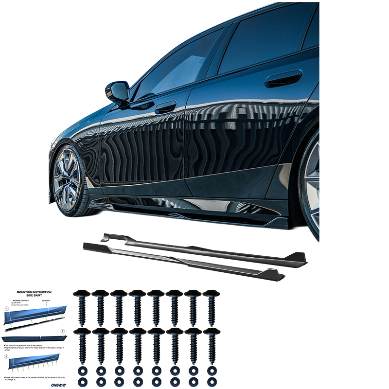 Oneway Set Side Skirts  BMW 5-Series G60/G61 Sedan/Touring M-Pack 2023- incl. i5 - Gloss black