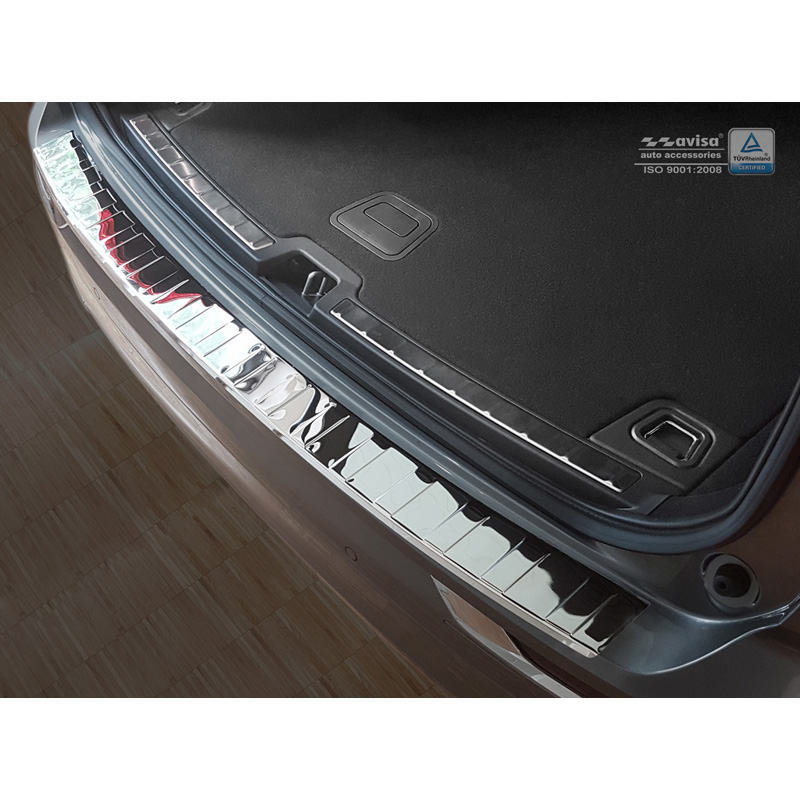 Chrome Stainless Steel Rear bumper protector  Volvo XC60 II 2017-2021 & FL 2021- incl. R-Design 'Ribs'