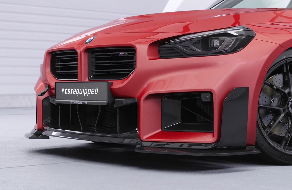 Voorspoiler passend voor BMW M2 G87 CSR Glans Zwart