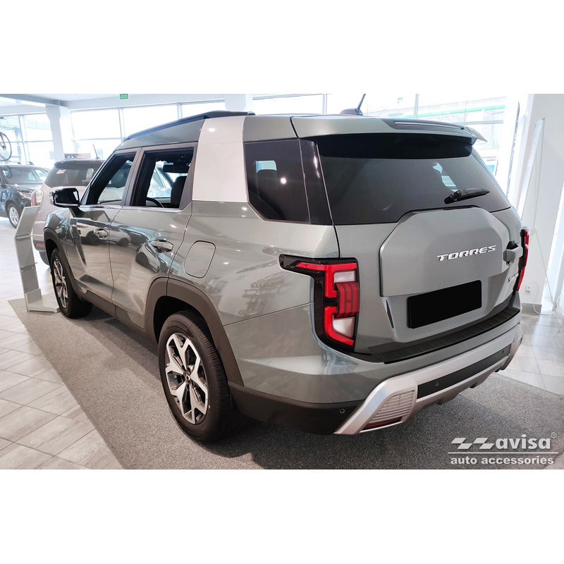 Matt Black Stainless Steel Rear bumper protector  SsangYong Torres (J100) 2022- 'Ribs'