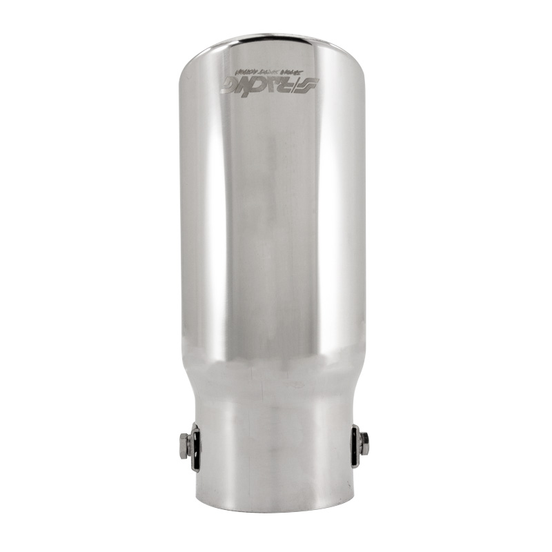 Simoni Racing Exhaust Tip Round/Slanting Inox - Ø76xL180mm - Installation ->64mm