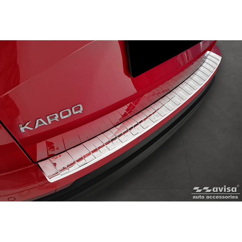 Chrome Stainless Steel Rear bumper protector  Skoda Karoq Facelift incl. Sportline 2022- 'Ribs'