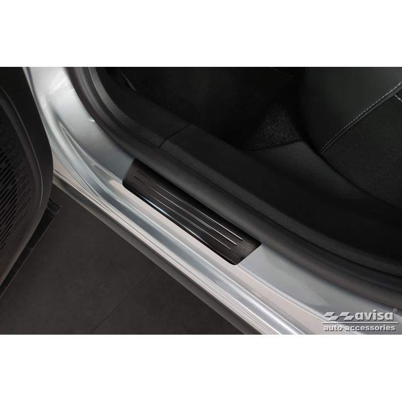Black Stainless Steel Door sill protectors  Citroën C4 III 2020- & C4 X 2022- 'Special Edition' - 4-pieces