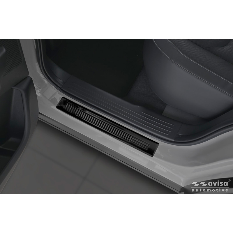 Avisa Black Inox door sill protectors  Mazda CX-5 III 2025- - 'Lines' - 4-pieces