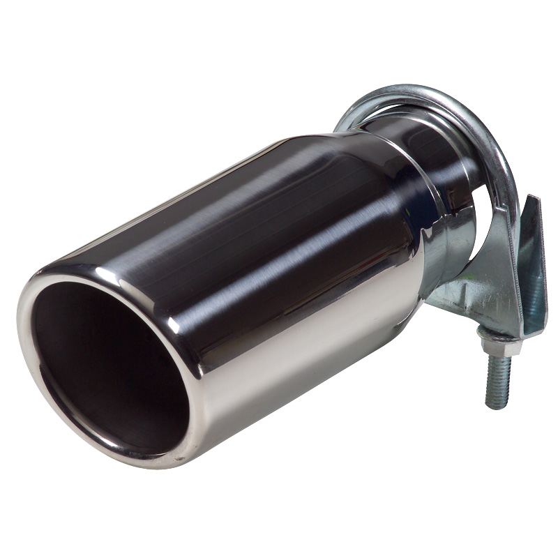 Exhaust finisher Inox - round 76mm - length 178mm - 40-58mm connection