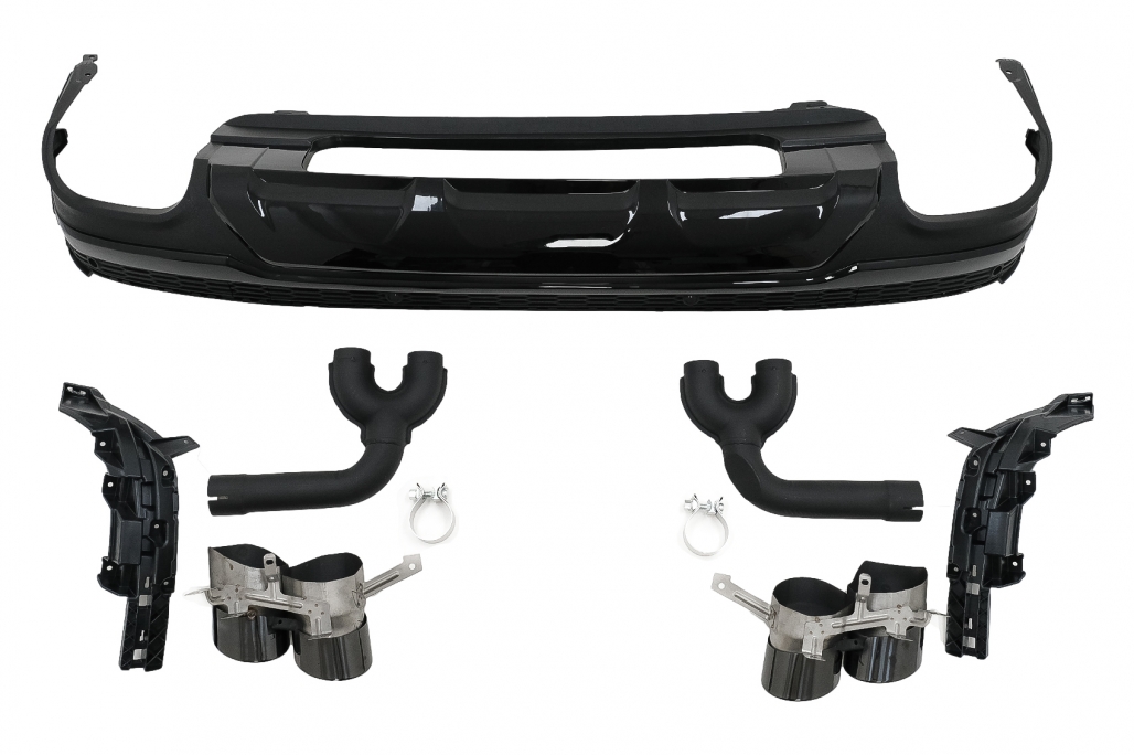 Diffuser passend voor Audi Q7 SUV 4M Facelift (2020-up) SQ7 Design Zwart