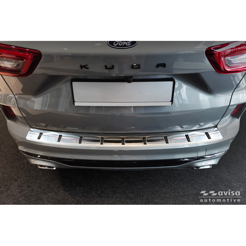 Avisa Stainless Steel STRONG EDITION Rear Bumper Protector  Ford Kuga III ST-Line / Vignale 2019-2024 & Facelift 2024- - Silver