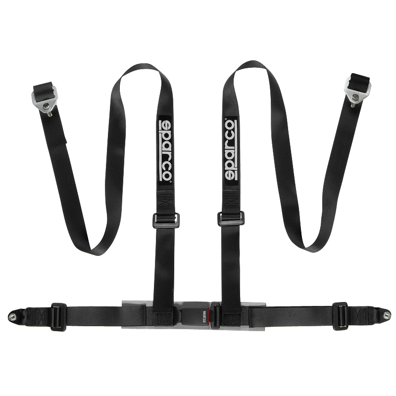 Sparco 4-Point Sport seat belt - Black - incl. Pelvis protection & screw mounting (E-Mark)