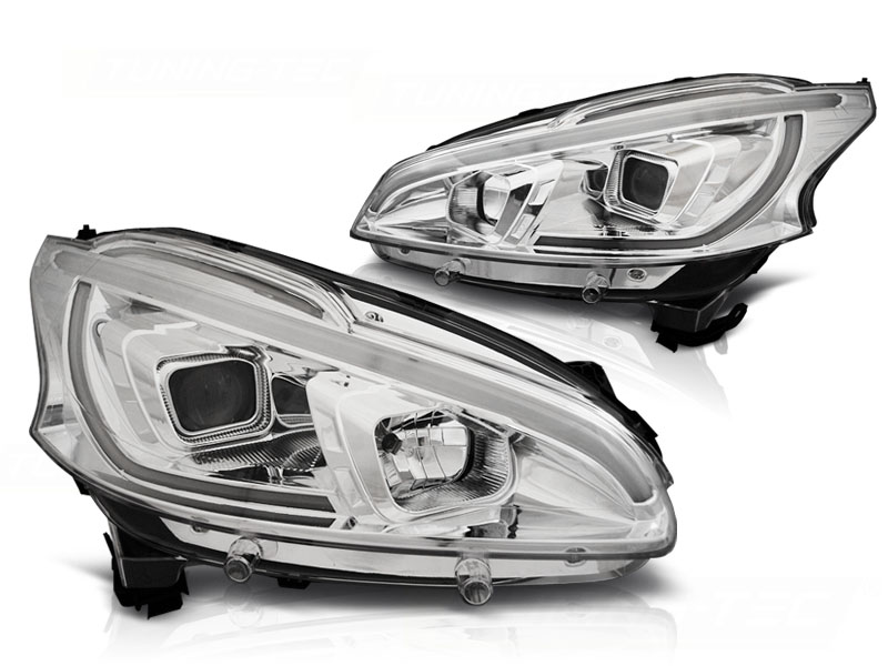 Headlights Peugeot 208 12-15 Tube Chrome