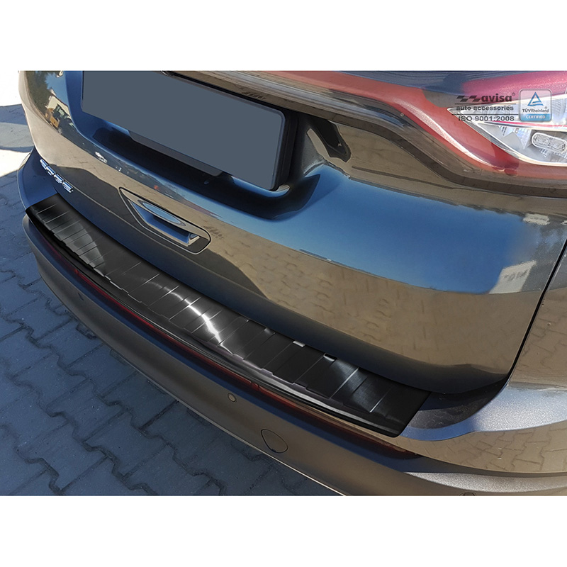 Black Stainless Steel Rear bumper protector  Ford Edge II 2014-2018 'Ribs'