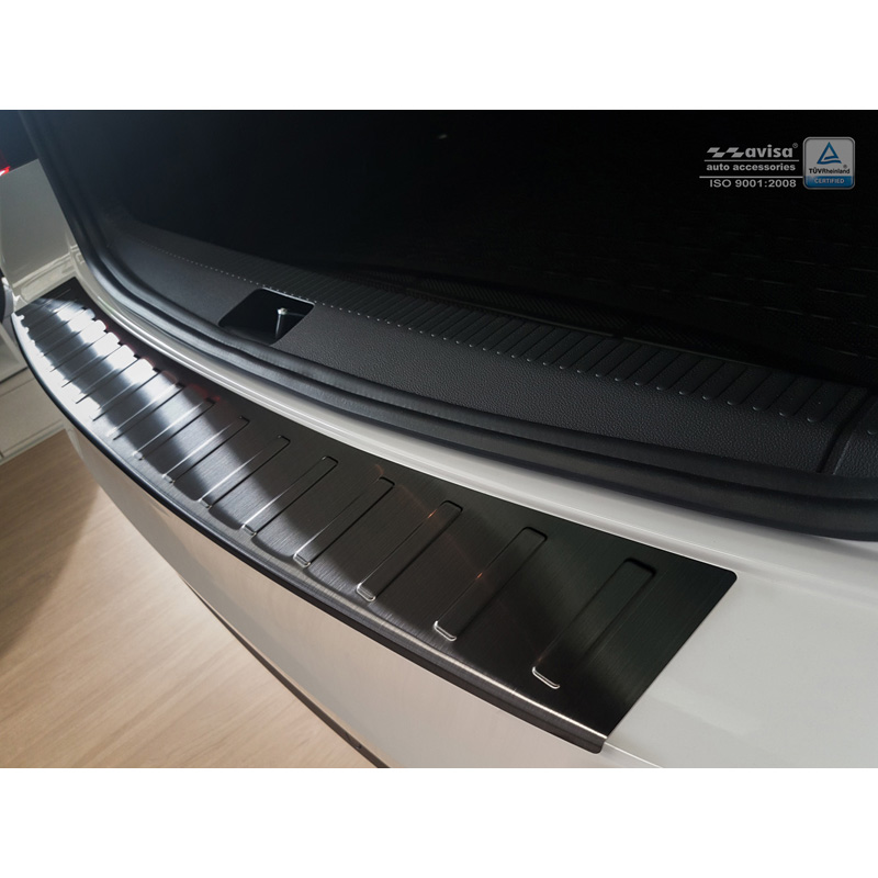 Black Stainless Steel Rear bumper protector  Skoda Octavia III Kombi 2013-2016 'Ribs'