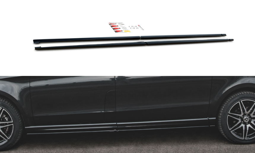 Zijskirts passend voor Mercedes V-Klasse W447 AMG-Line Maxton Design glans zwart